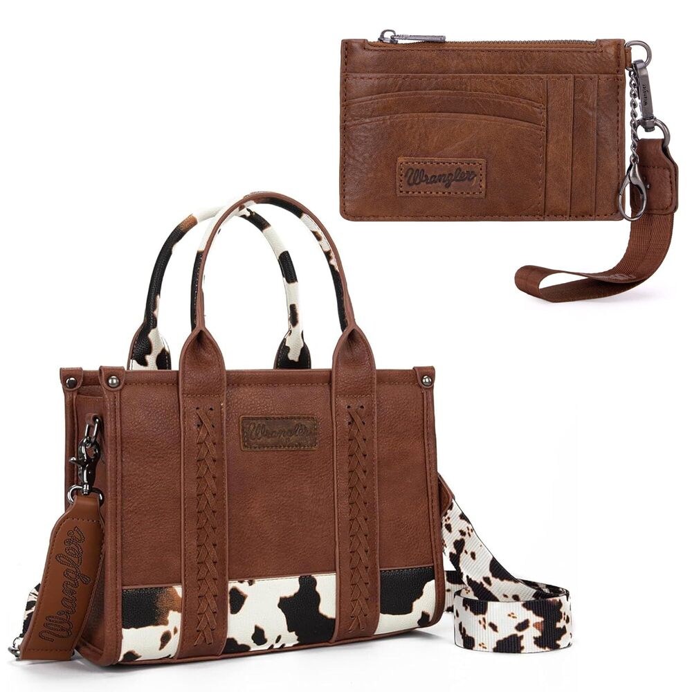 5700 Wrangler Brown Tote Bag and Credit Card Wallet Set